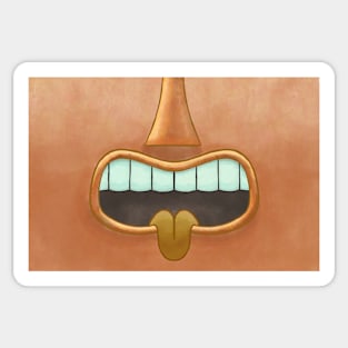 Peach Tiki Tongue Mask! Sticker